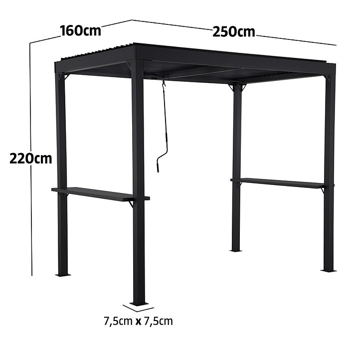 Sunfun Melina Grillpavillon (B x T: 250 x 160 cm, Farbe Gestell: Schwarz, Aluminium) | BAUHAUS