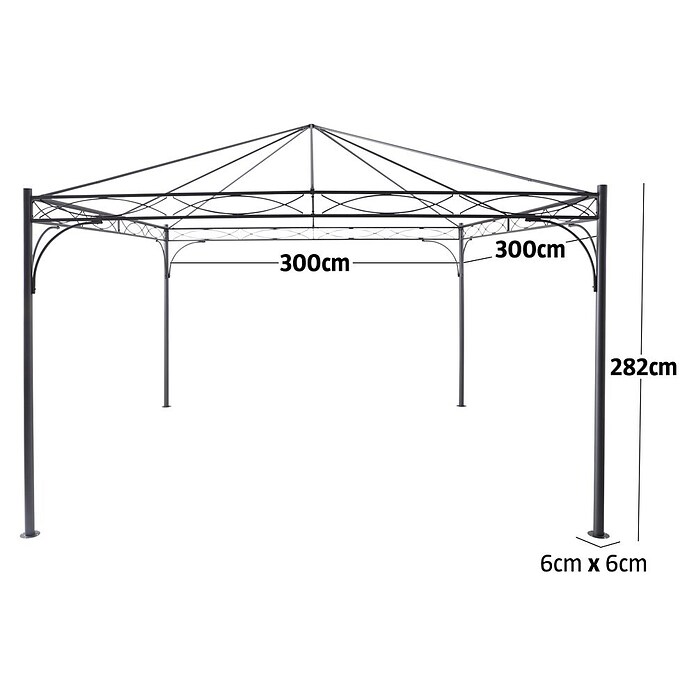 Sunfun Menorca Standard-Pavillon (B x T: 300 x 300 cm, Farbe Gestell: Anthrazit, Stahl) | BAUHAUS