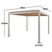 Sunfun Milos Lamellenpavillon (B x T: 294 x 294 cm, Farbe Gestell: Light-Greige, Aluminium) | BAUHAUS
