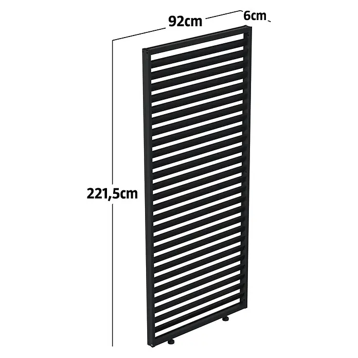 Sunfun Milos Pavillon-Seitenwand Lamellen - B x H: 92 x 221,5 cm, Night-Grey - Schwarzer Lamellen-Sichtschutz, 221,5 cm hoch, 92 cm breit, 6 cm tief.