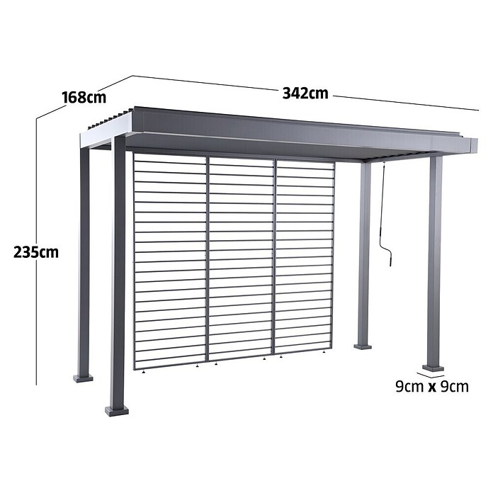 Sunfun Grillpavillon (B x T: 342 x 168 cm, Farbe Gestell: Anthrazit, Aluminium) | BAUHAUS