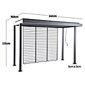 Sunfun Grillpavillon (B x T: 342 x 168 cm, Farbe Gestell: Anthrazit, Aluminium) | BAUHAUS