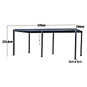 Sunfun Milos Lamellenpavillon (B x T: 579 x 294 cm, Farbe Gestell: Night-Grey, Aluminium) | BAUHAUS