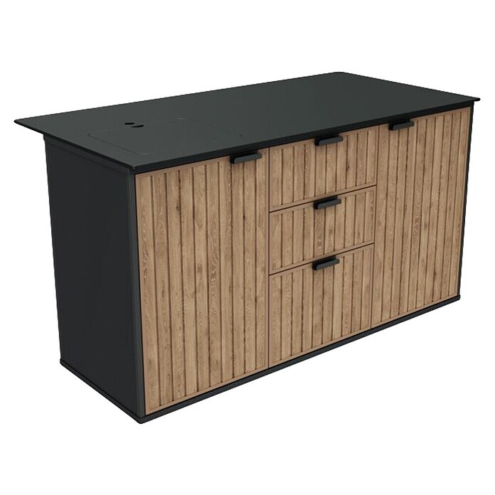 Keter Módulo de cocina exterior Compact (Antracita/Marrón, An x Pr x Al: 167 x 72 x 94 cm, Polipropileno) | BAUHAUS