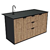 Keter Módulo de cocina exterior Compact (Antracita/Marrón, An x Pr x Al: 167 x 72 x 94 cm, Polipropileno) | BAUHAUS