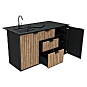 Keter Módulo de cocina exterior Compact (Antracita/Marrón, An x Pr x Al: 167 x 72 x 94 cm, Polipropileno) | BAUHAUS