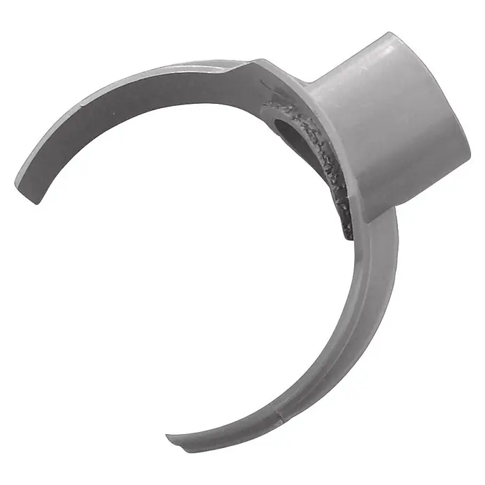 Tecnoagua Pieza T de PVC clip - Ø 110/125 X 40 MM, Plástico - Conector curvo en forma de C gris con extremo cilíndrico, posiblemente un accesorio de tubería.