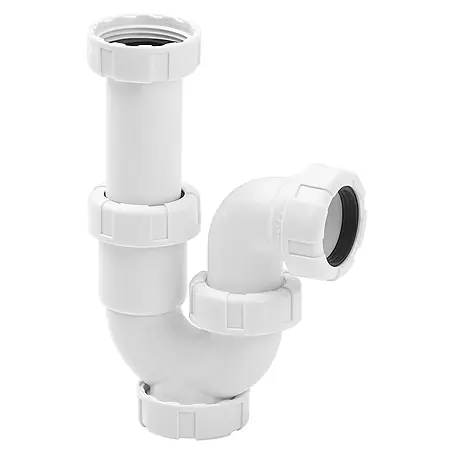 Tecnoagua  Sifón curvo extensible con tuerca loca mini