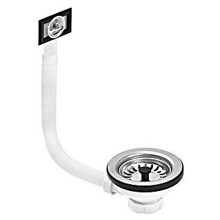Tecnoagua Válvula para fregadero con cestilla y rebosadero (Polipropileno, 1 ½″, Apto para: Fregaderos)