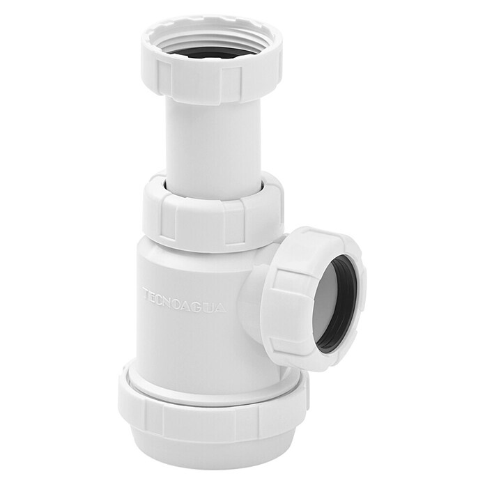 Tecnoagua Sifón de botella extensible con tuerca loca (1 ½″, 40 mm, Blanco) | BAUHAUS