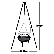 Grillstar Schwenkgrill Louisiana (Schwarz, Hauptgrillfläche: Ø 47 cm)