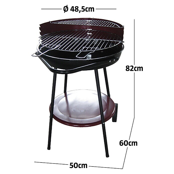 Grillstar Rundgrill Arizona (Schwarz/Silber, Hauptgrillfläche: Ø 48,5 cm)
