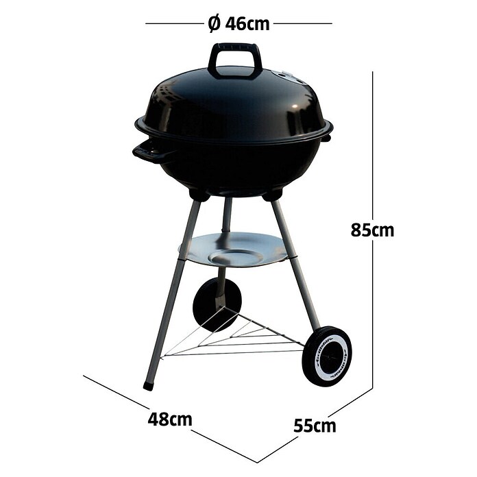 Grillstar Kugelgrill Montana (Schwarz, Hauptgrillfläche: Ø 46 cm)