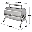 Grillstar Tischgrill Dallas (Hauptgrillfläche: 2 x 34 x 22 cm, Silber)
