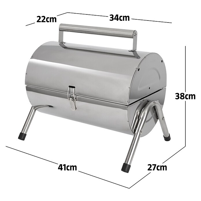 Grillstar Tischgrill Dallas (Hauptgrillfläche: 2 x 34 x 22 cm, Silber)