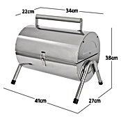 Grillstar Tischgrill Dallas (Hauptgrillfläche: 2 x 34 x 22 cm, Silber)