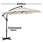 Sunfun Ampelschirm Toscana II (Natur, Durchmesser: 300 cm)