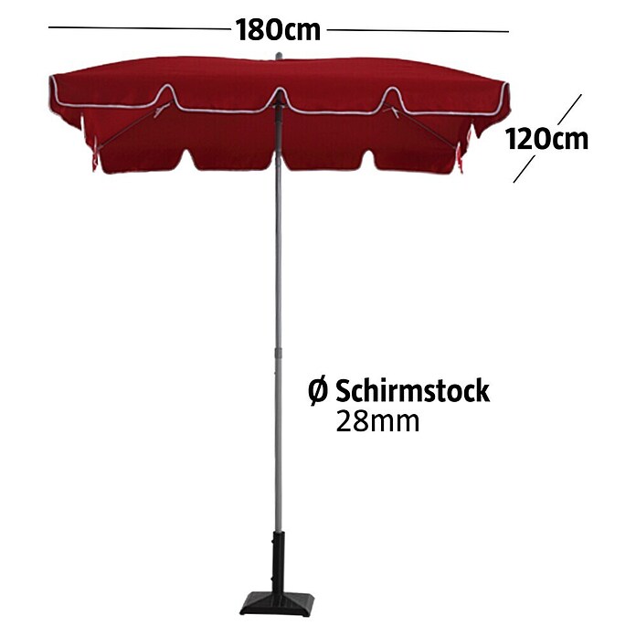 Sunfun Balkonschirm Messina II (Chili, 180 x 120 cm)
