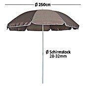 Sunfun Balkonschirm Provence II (Taupe, Durchmesser: 250 cm)