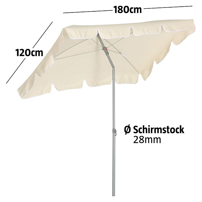Sunfun Balkonschirm Messina II (Natur, 180 x 120 cm)