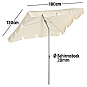 Sunfun Balkonschirm Messina II (Natur, 180 x 120 cm)