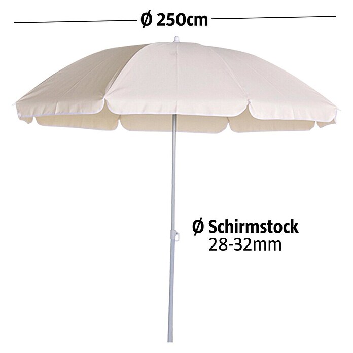 Sunfun Balkonschirm Provence II (Natur, Durchmesser: 250 cm)