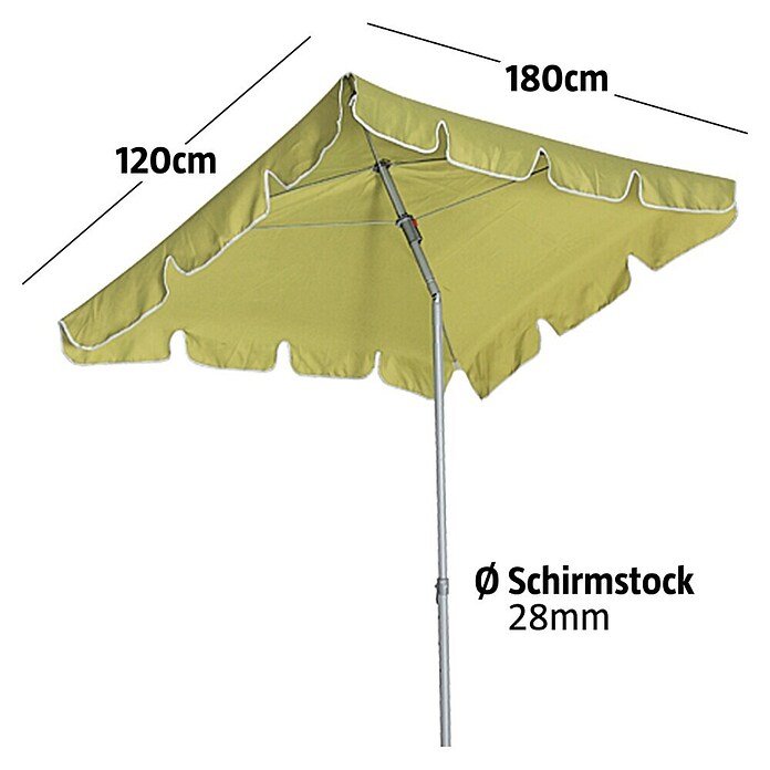 Sunfun Balkonschirm Messina II (Apfelgrün, 180 x 120 cm)