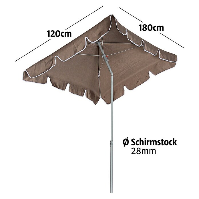 Sunfun Balkonschirm Messina II (Taupe, 180 x 120 cm)