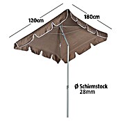 Sunfun Balkonschirm Messina II (Taupe, 180 x 120 cm)