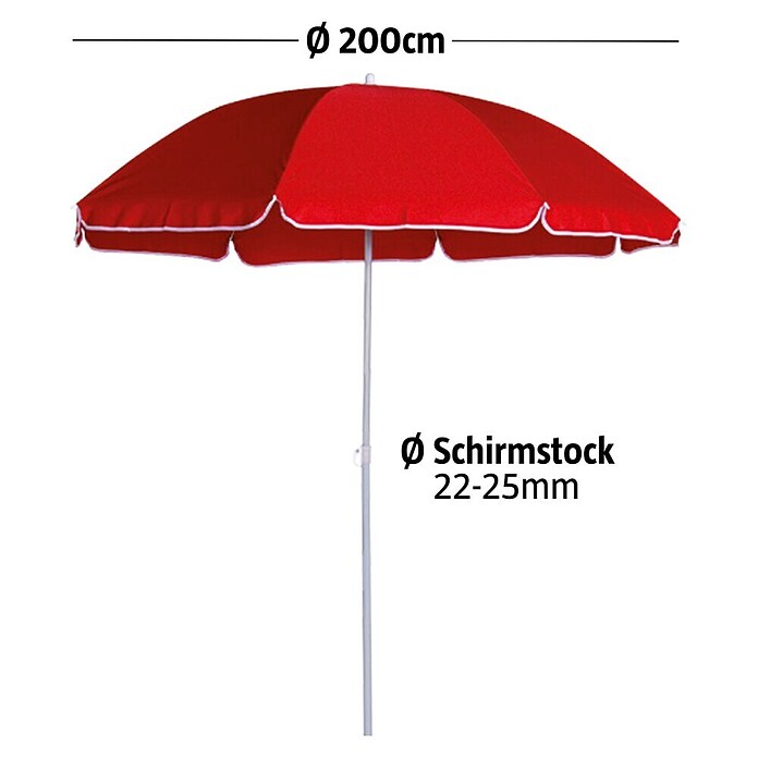 Sunfun Balkonschirm Provence II (Chili, Durchmesser: 200 cm)