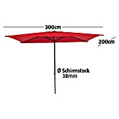 Sunfun Marktschirm Venetien II (Chili, 300 x 200 cm)