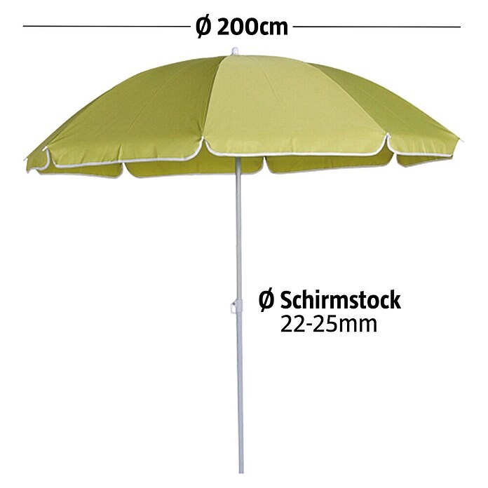 Sunfun Balkonschirm Provence II (Apfelgrün, Durchmesser: 200 cm)