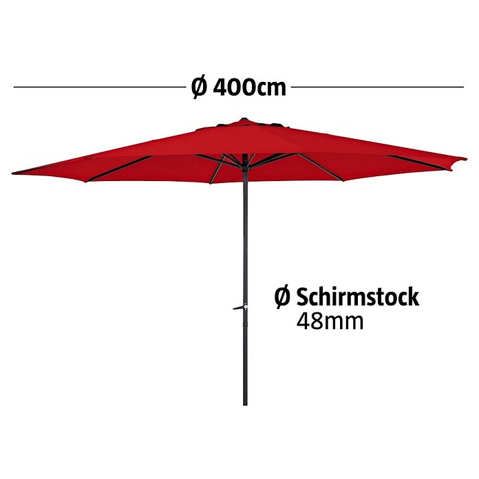 Sunfun Marktschirm Trentino II (Chili, Durchmesser: 400 cm)