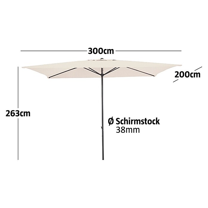 Sunfun Marktschirm Venetien II (Ecru, 300 x 200 cm)