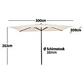 Sunfun Marktschirm Venetien II (Ecru, 300 x 200 cm)