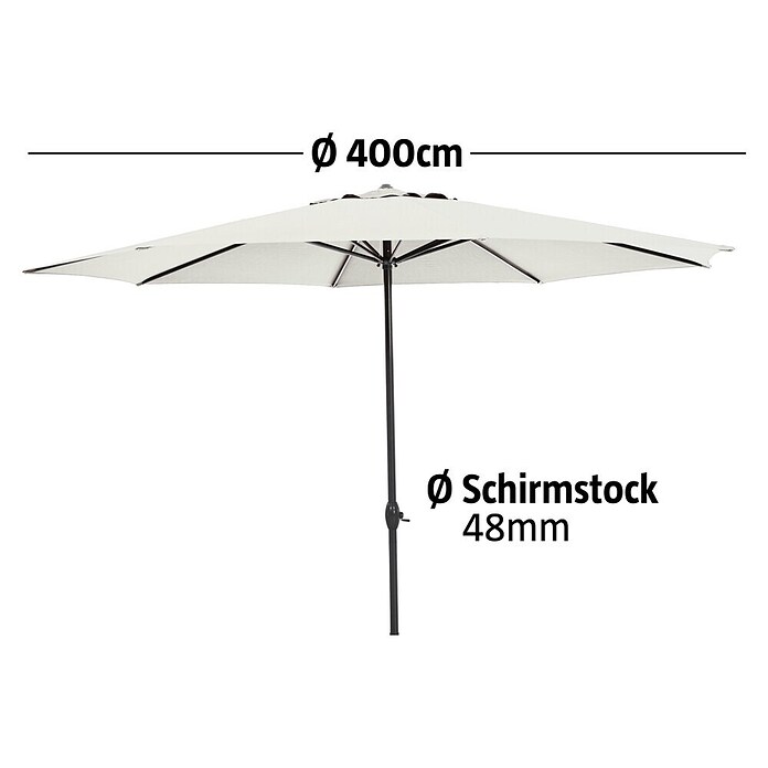 Sunfun Marktschirm Trentino II (Ecru, Durchmesser: 400 cm)