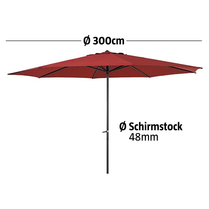 Sunfun Marktschirm Trentino II (Chili, Durchmesser: 300 cm)