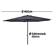 Sunfun Marktschirm Trentino II (Anthrazit, Durchmesser: 400 cm)