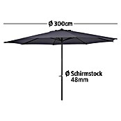 Sunfun Marktschirm Trentino II (Anthrazit, Durchmesser: 300 cm)
