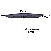 Sunfun Marktschirm Venetien II (Anthrazit, 300 x 200 cm)