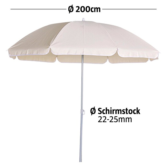 Sunfun Balkonschirm Provence II (Natur, Durchmesser: 200 cm)