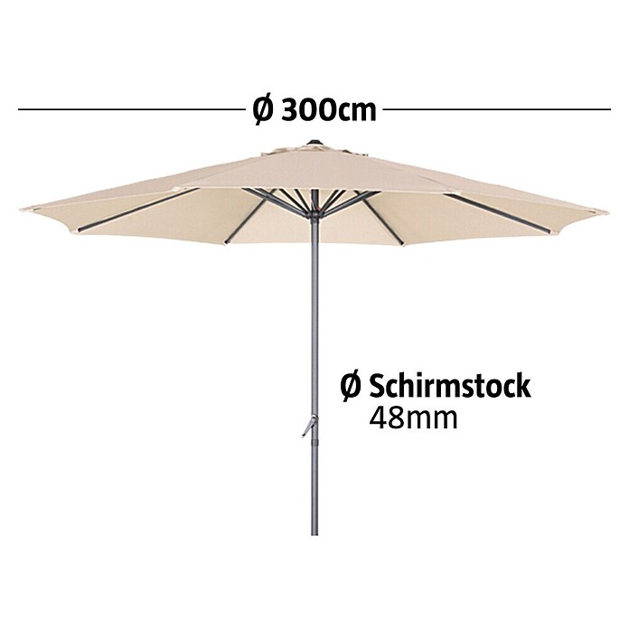 Sunfun Marktschirm Trentino II (Ecru, Durchmesser: 300 cm)