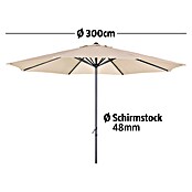 Sunfun Marktschirm Trentino II (Ecru, Durchmesser: 300 cm)