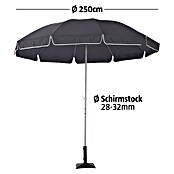 Sunfun Balkonschirm Provence II (Anthrazit, Durchmesser: 250 cm)