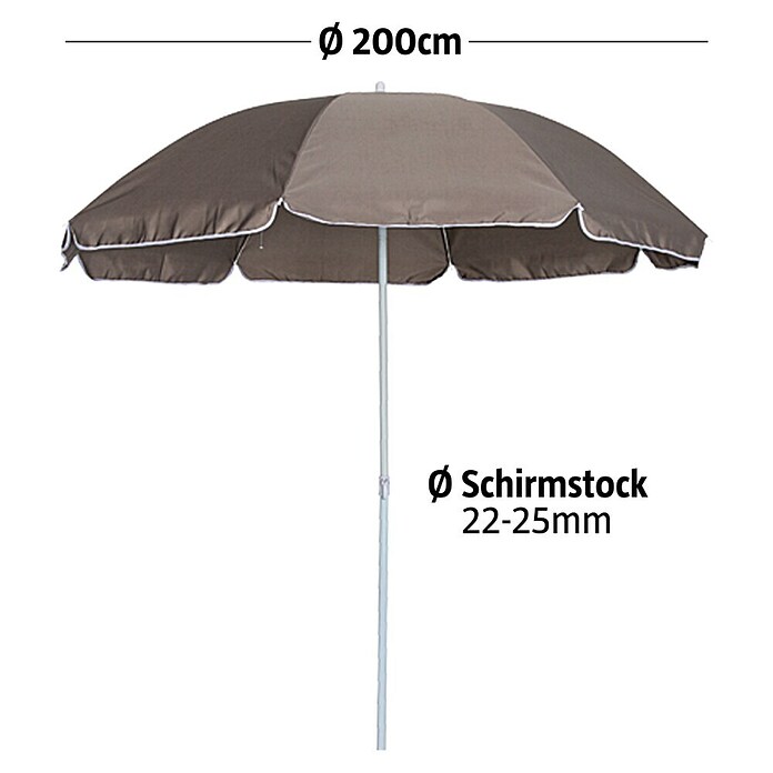 Sunfun Balkonschirm Provence II (Taupe, Durchmesser: 200 cm)
