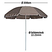 Sunfun Balkonschirm Provence II (Taupe, Durchmesser: 200 cm)