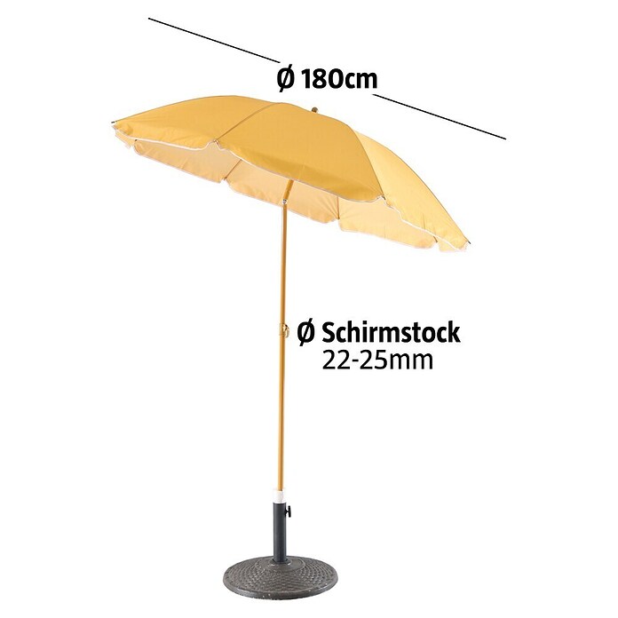 Sunfun Strandschirm (Durchmesser: 180 cm, Gelb)