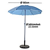 Sunfun Strandschirm (Durchmesser: 180 cm, Blau)