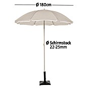 Sunfun Strandschirm (Durchmesser: 180 cm, Taupe)