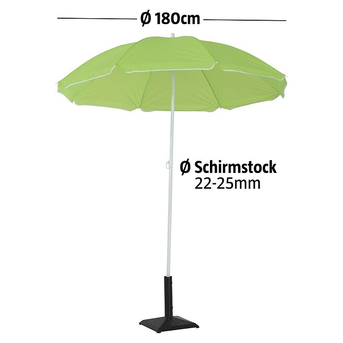 Sunfun Strandschirm (Durchmesser: 180 cm, Grün)